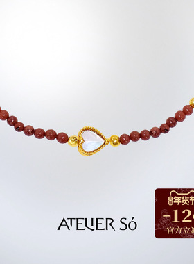 ATELIERSO爱心串珠925纯银项链