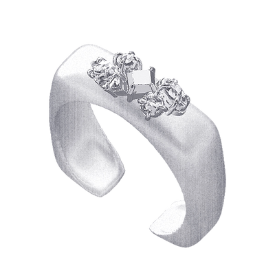 ATELIERSO倪索银拉丝方形戒指