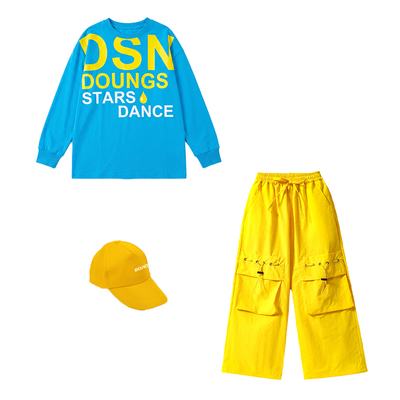 街舞儿童潮服夏季多巴胺少儿hiphop舞台表演服男女童炸街演出服装 — 4
