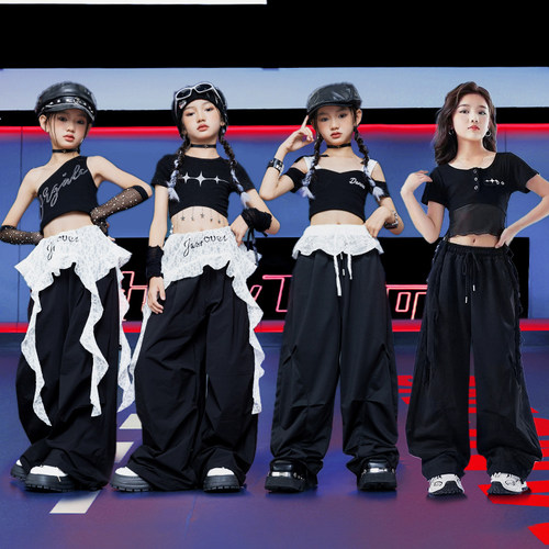爵士舞女童服装儿童舞蹈jazz走秀潮服hiphop演出服女团甜酷表演服
