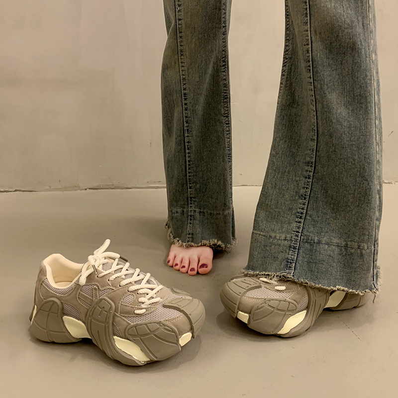 厚底老爹鞋女款2025新款秋季爆款超火小个子增高休闲运动鞋子女鞋