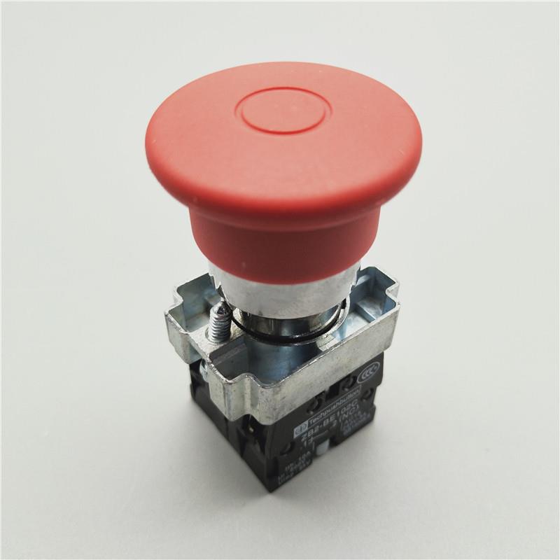 22mm圆形孔XB2-BT42C按下自锁拉出复位推拉式蘑菇头急停按钮开关