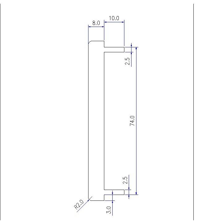 高度80壁厚8mm的全铝合金型材面板材料、适合自己DIY（一米价格）
