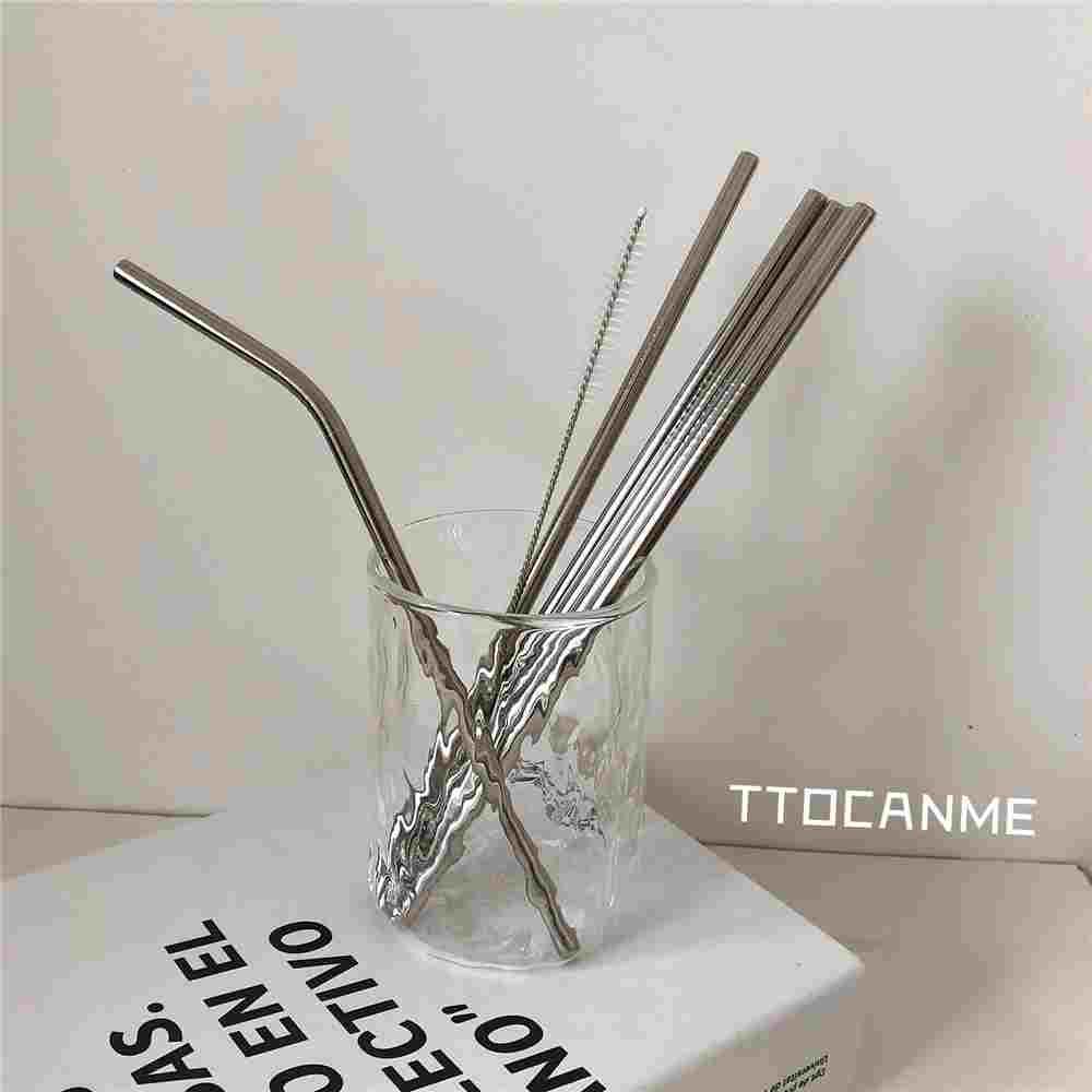 304不锈钢吸管果汁牛奶弯头搅拌棍简约韩国ins冷饮珍珠奶茶粗饮料