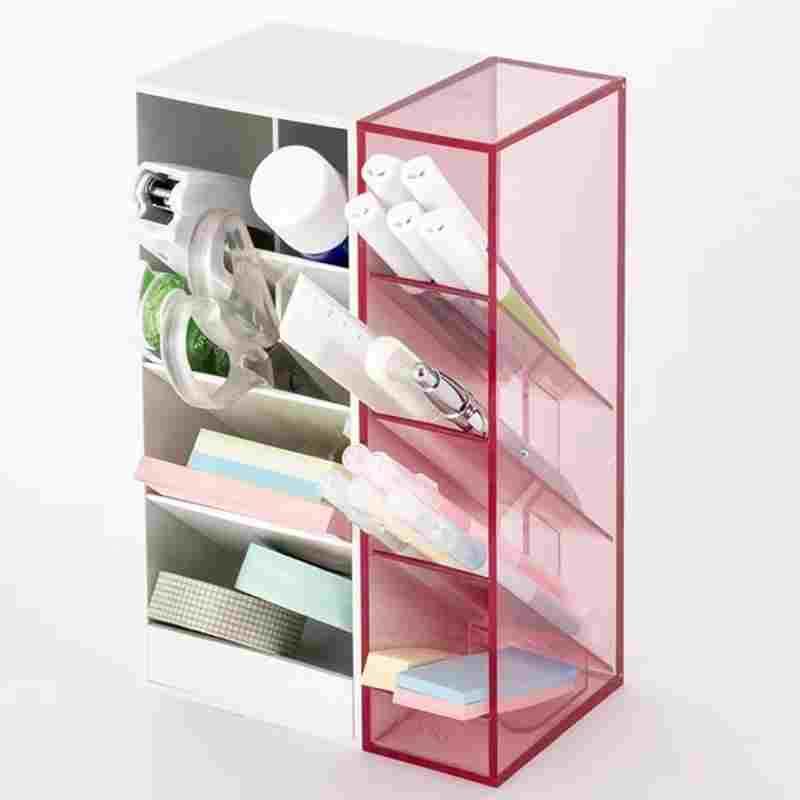 日本品牌笔筒单收纳盒摆件简尚文具用品学生桌面多功能时尚彩色