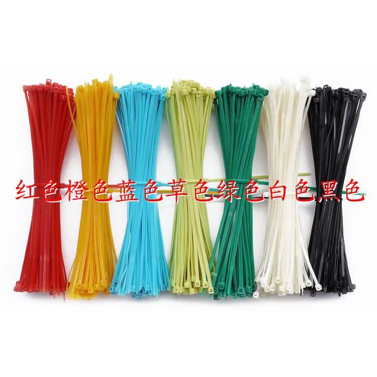 3*150mm 自锁式尼龙扎带手拉带  红黄蓝绿白塑料网线扎带100根/包
