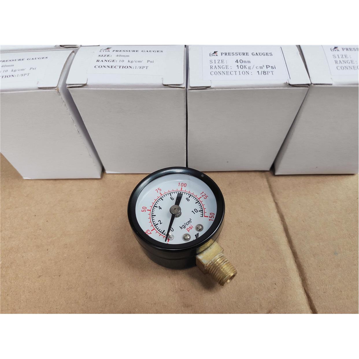 LIYA压力表Y-40径向真空表1分水压气动气压表0-5KG 10KG螺纹1/8PT