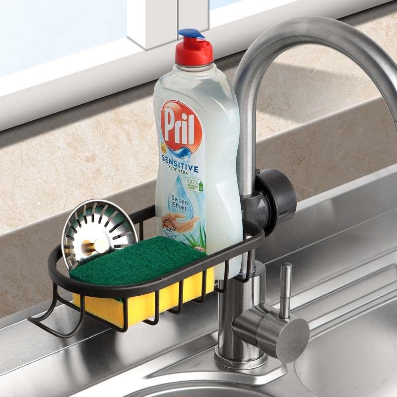 厨房水龙头置物架家用水池洗碗抹布沥水收纳架子水槽挂篮用品神器