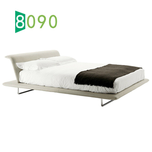 极简 意式 样板房1.5M布艺金属主卧双人婚床 意大利Siena 8090居品