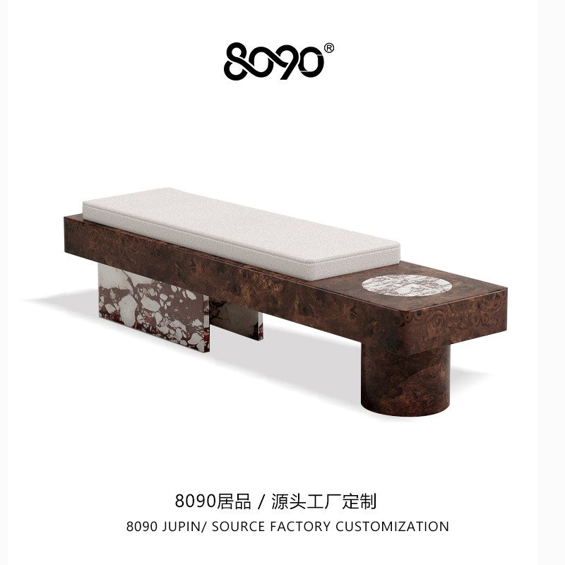 8090居品玄关入户别墅样板房长凳