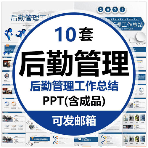 企业办公室后勤管理工作总结PPT模板后勤部年度计划生活服务报告