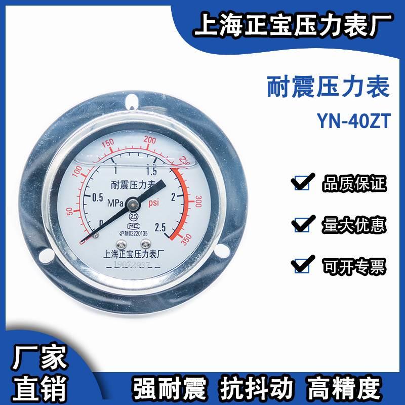 YN40ZT 轴向带边 充油防抖耐震压力表 可测液压气压油压 厂家直售