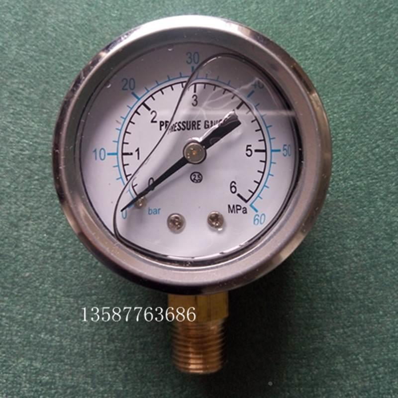 耐震压力表0-6mpa直径50mm径向0-4mpa注液0-40bar防震压力表60bar
