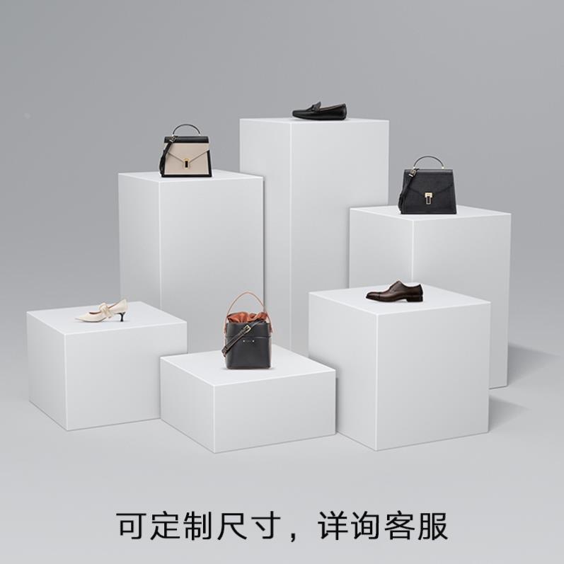 定制商用模特中岛桌样品展柜服装店地台方形白色烤漆展示台地台架