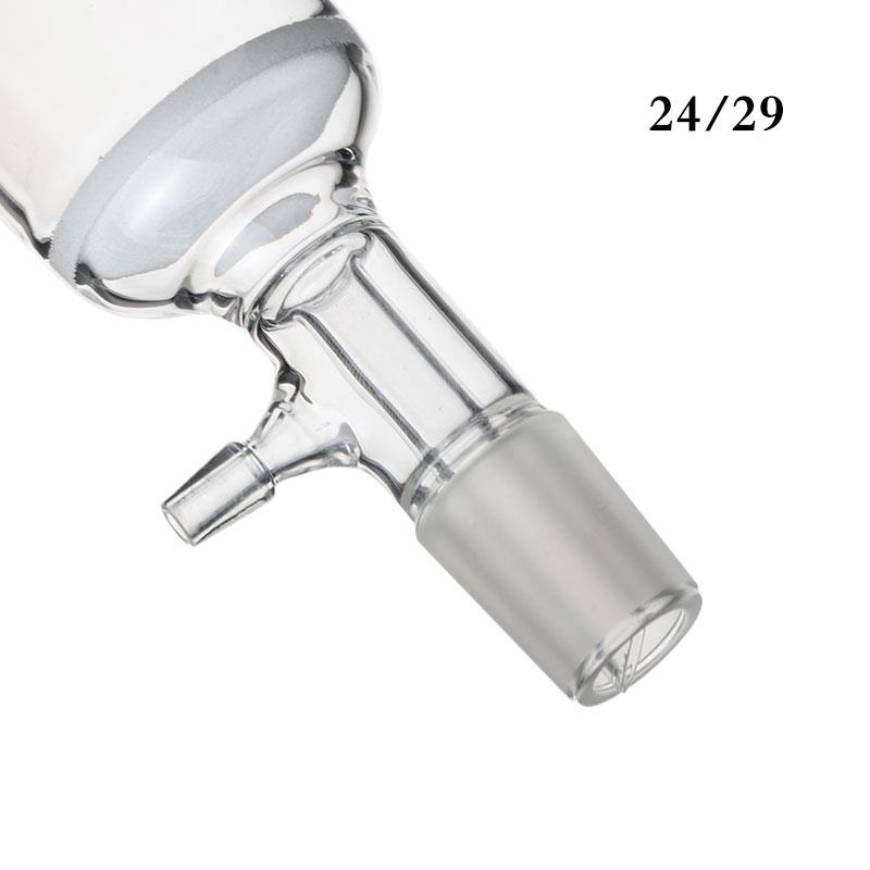 玻璃砂芯抽滤漏斗100ml G3砂芯漏斗标准24口过滤垂熔漏斗50*100mm