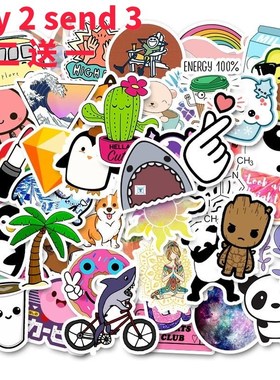 50PCS Cool Summer Vsco Stickers Pack Pink Girl Anime Stiker