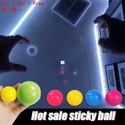 4pc Stick Wall Ball Glowing Globbles Fidget Toy Squash Xmas