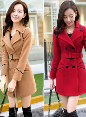 2017 winter women fashion woolen coat long Korean jacket new