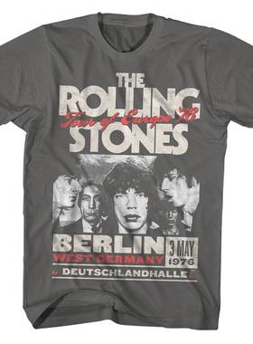 1962滚石乐队The Rolling Stones Tshirt美式复古朋克男士摇滚T恤