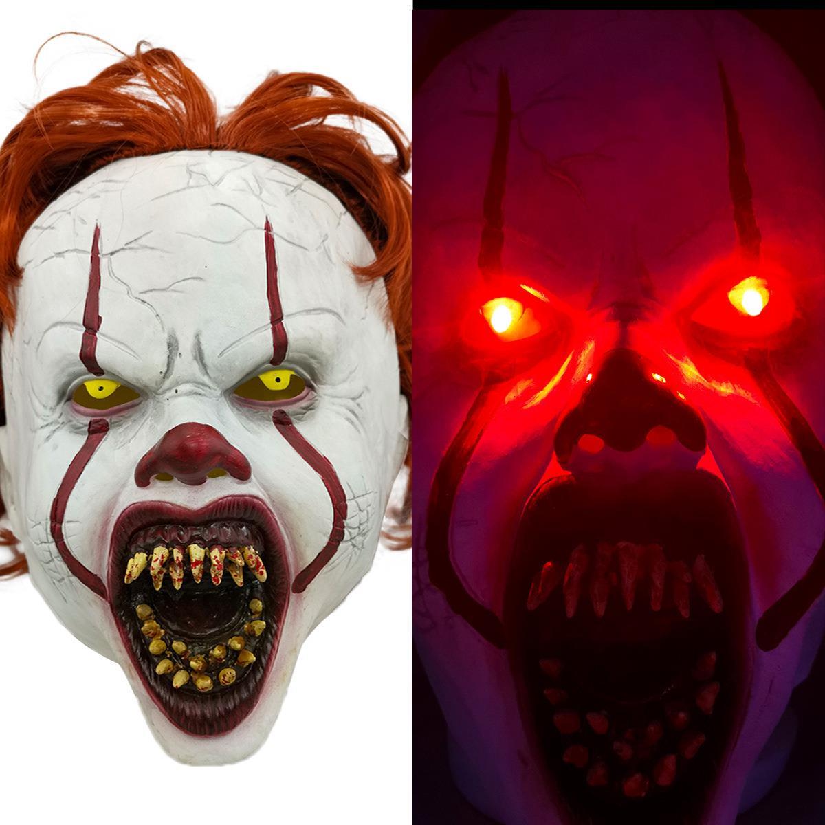 小丑回魂2 pennywise 面具LED发光假发头套恐怖万圣节周边Cosplay