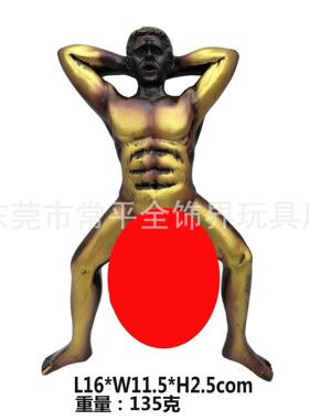 跨境爆款男性恶搞门铃树脂工艺品搞怪居家门球门环金色挂件