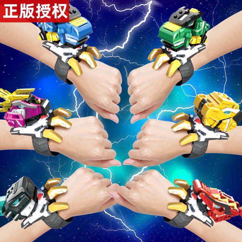 迷你特工队玩具手表超级恐龙力量变身器提拉卡儿童变形机甲男孩