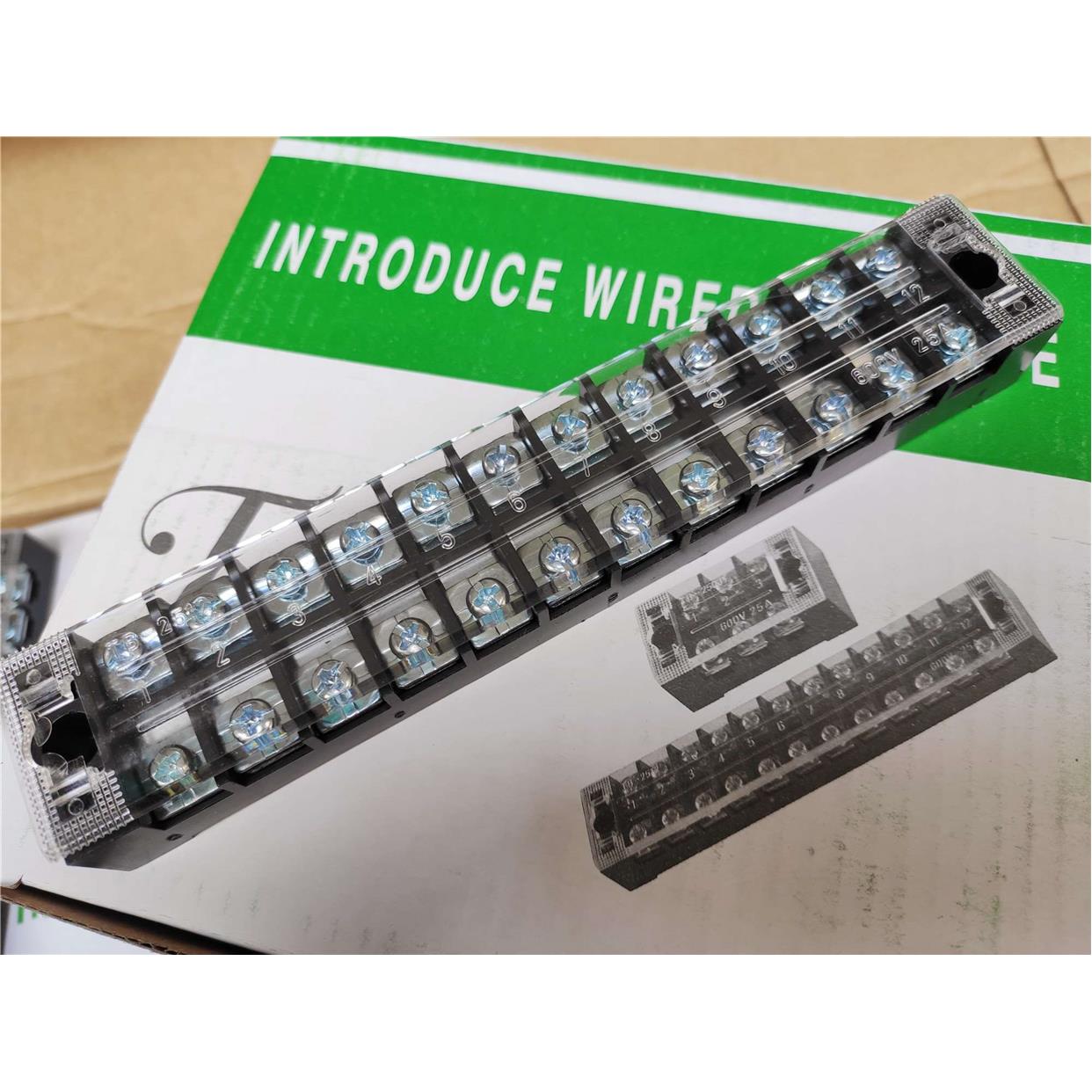 铁件 端子排TB-2510 2512接线端子10P12P固定式接线板25A10位12位