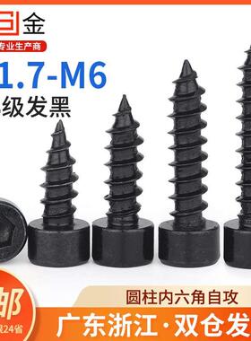 黑色8.8级内六角自攻螺丝HA高强度音箱喇叭木螺丝钉M2M3M4M5M6mm