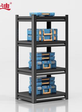 震迪钢制货架仓库放置架库房黑色存储架KJ879四层600*457*1180mm