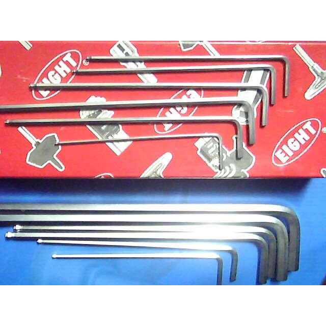 正品 日本EIGHT牌 加长波头 SNCM+V内六角扳手系列 1.5-19MM