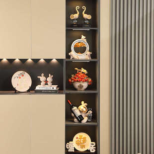 酒柜装饰品客厅高端大气轻奢进门入户摆件现代家居摆设玄关电视柜