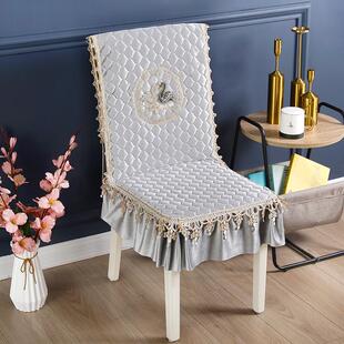 现代简约加厚椅子套椅垫桌布防滑一体垫家用凳子垫餐椅套子椅子罩