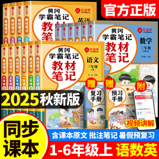 2026新版课堂笔记一年级二年级三年级四年级五年级六年级下册语文数学英语人教版北师苏教版课本小学教材全解学霸笔记划重点红逗号