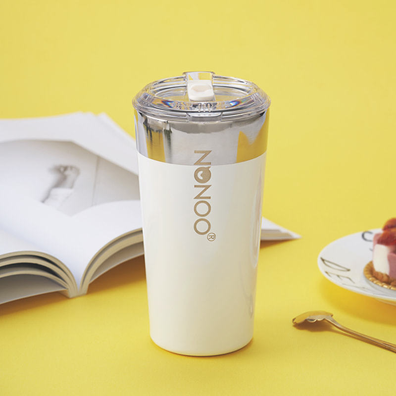 NONOO午后时光咖啡杯创意保温杯男女办公室水杯不锈钢杯子 580ml