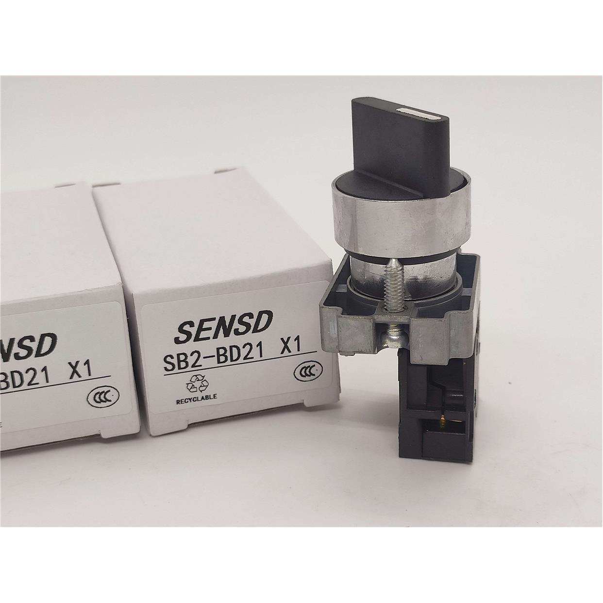 SENSD金属型XB2 SB2-BD21 BD25BD33自锁转换开关两段三档旋钮选择