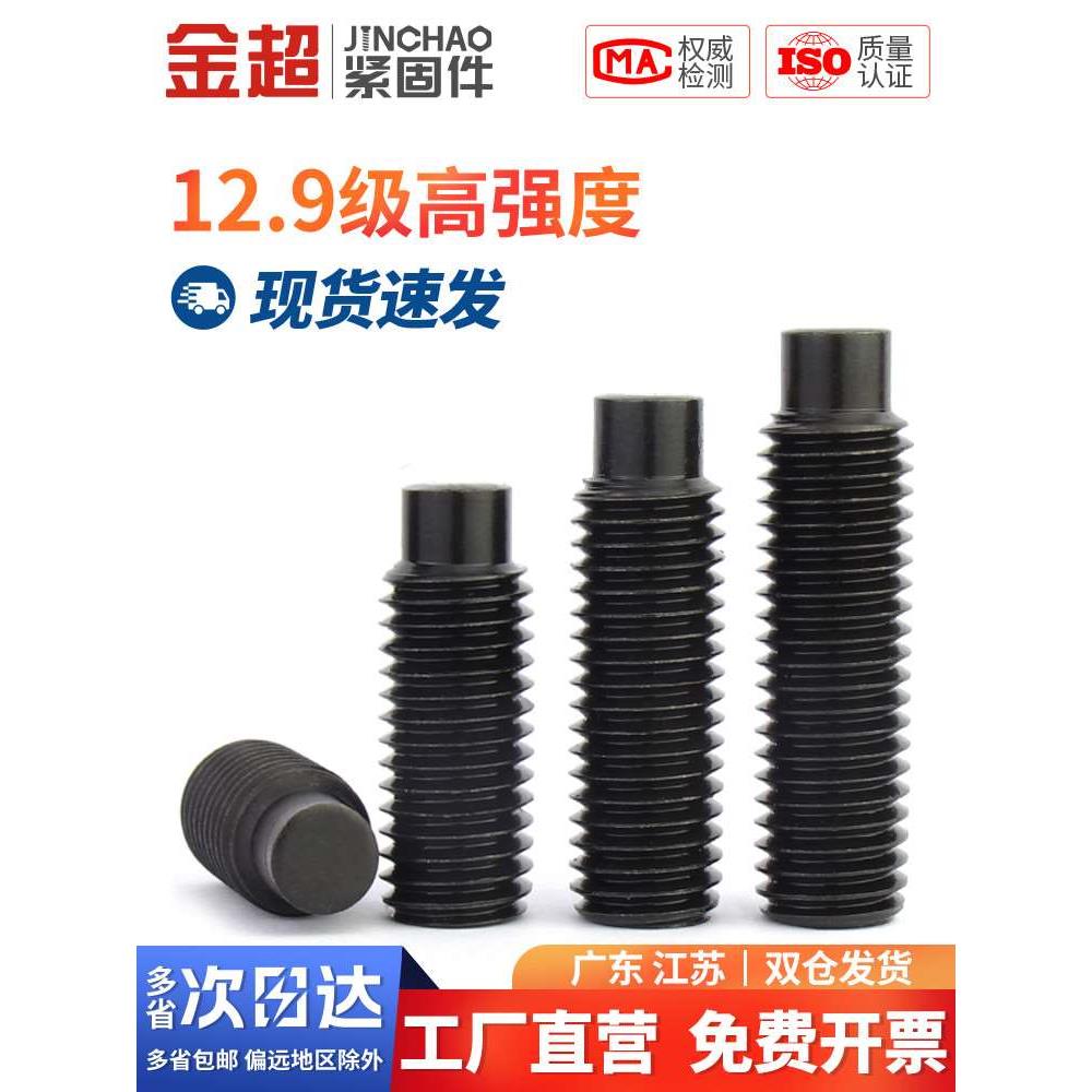 金超12.9级凸端无头螺丝紧定螺钉机米基米止付螺钉 M3M4M5M6M8M10