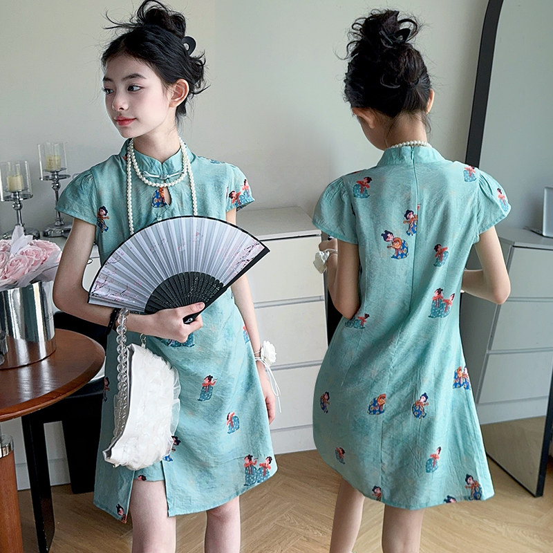 儿童背心套装夏女休闲经典时髦潮范舒服洋气套装夏潮潮童夏款复古