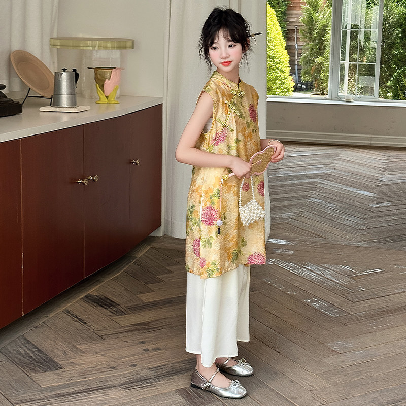 女童国风套装服装潮流女孩小众超美夏潮国学夏季洋气流行时髦新款