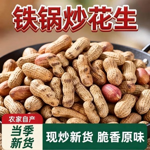 农家铁锅炒花生带壳熟原味柴火瓜子花生炒货大全零食小吃休闲食品