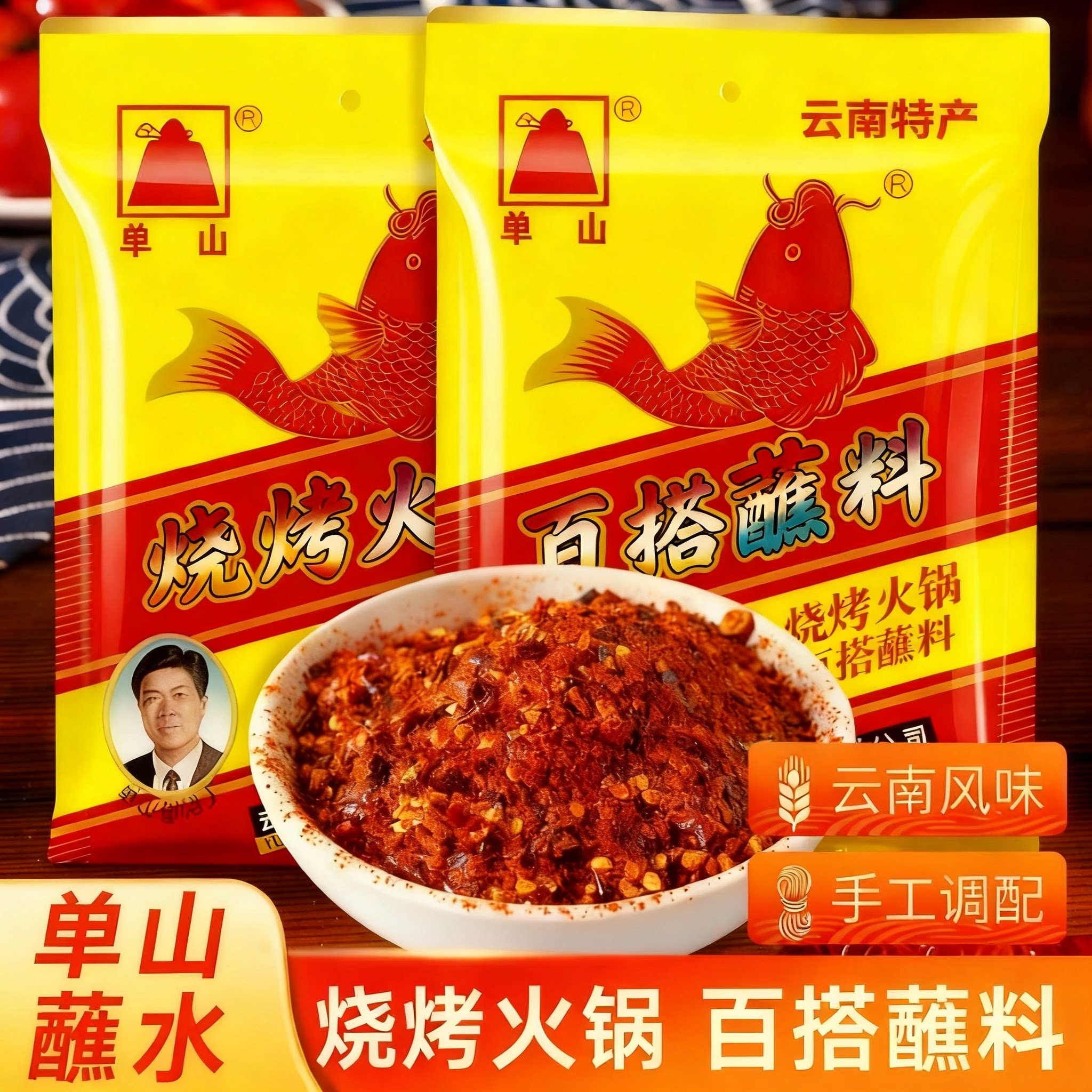 云南单山烧烤辣椒面火锅沾水小包装香辣干碟麻辣辣椒粉调料特产