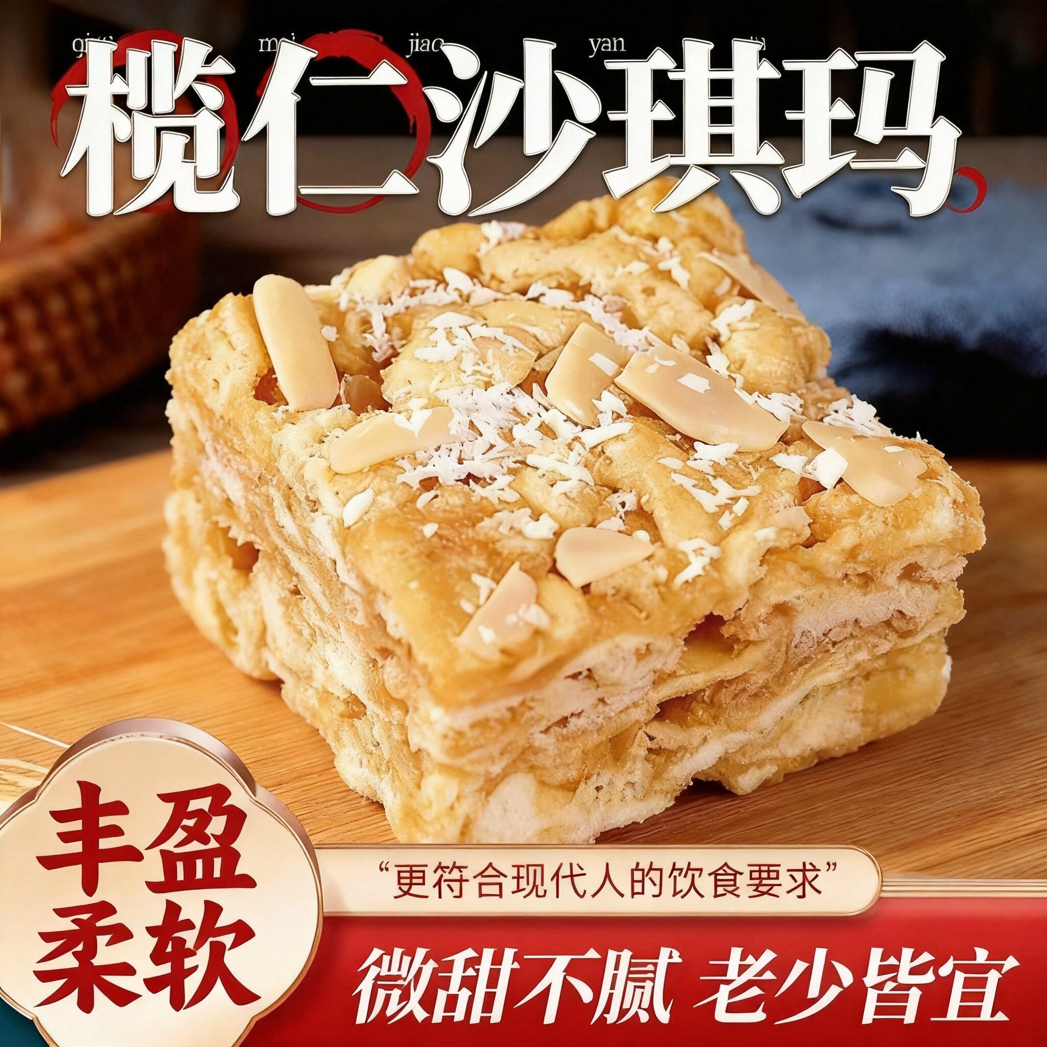 地道老式榄仁沙琪玛软糯不粘牙
