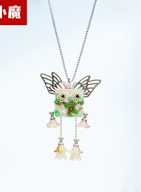 【梦蝶】木小魔手作蒸汽朋克机器人项链吊坠钥匙扣原创木质饰品