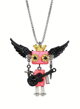【摇滚】木小魔项链朋克机器人项链吊坠钥匙扣原创潮流