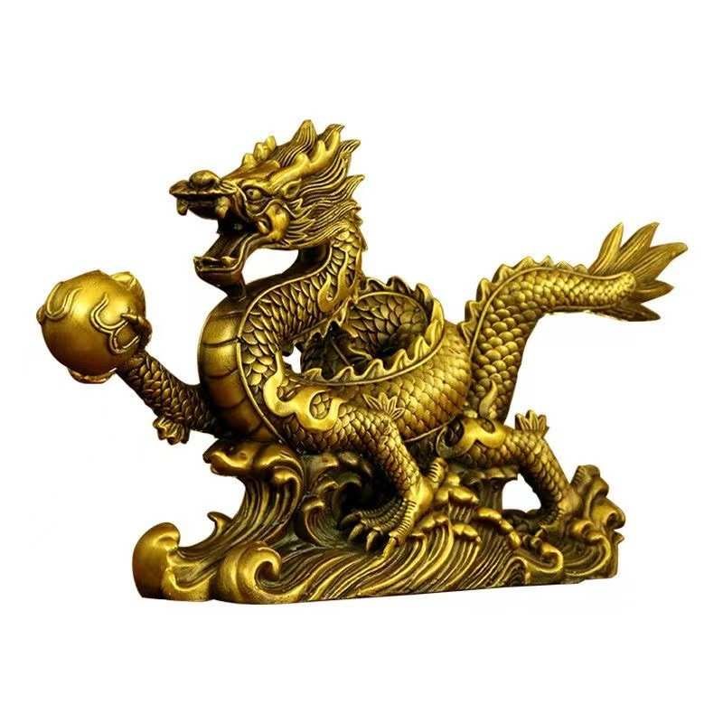 XXP4铜龙摆件生肖龙龙腾四海铜摆件工艺品办O公室家居饰品店铺开