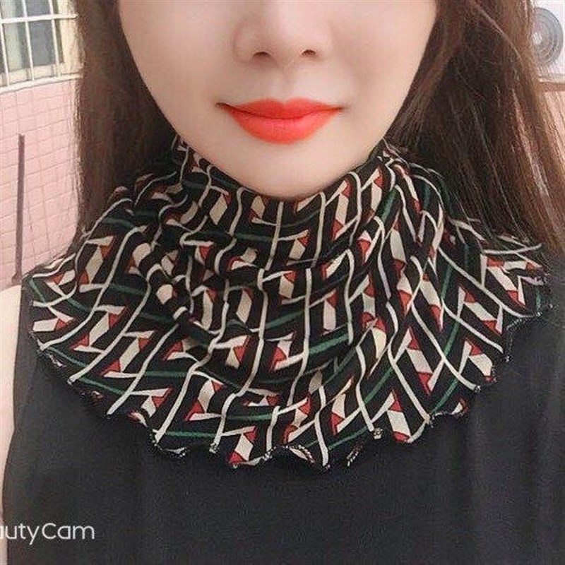 围脖女防晒小丝巾套头防风面罩广假领