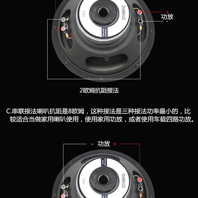汽车音响改装8寸10寸12寸车载无源低音炮双音圈纯低X音喇叭重低音