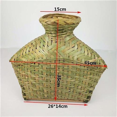 四川手工竹编捕h鱼虾装饰大号鱼篓笆篓竹鱼篓子竹篓竹筐农家盛===