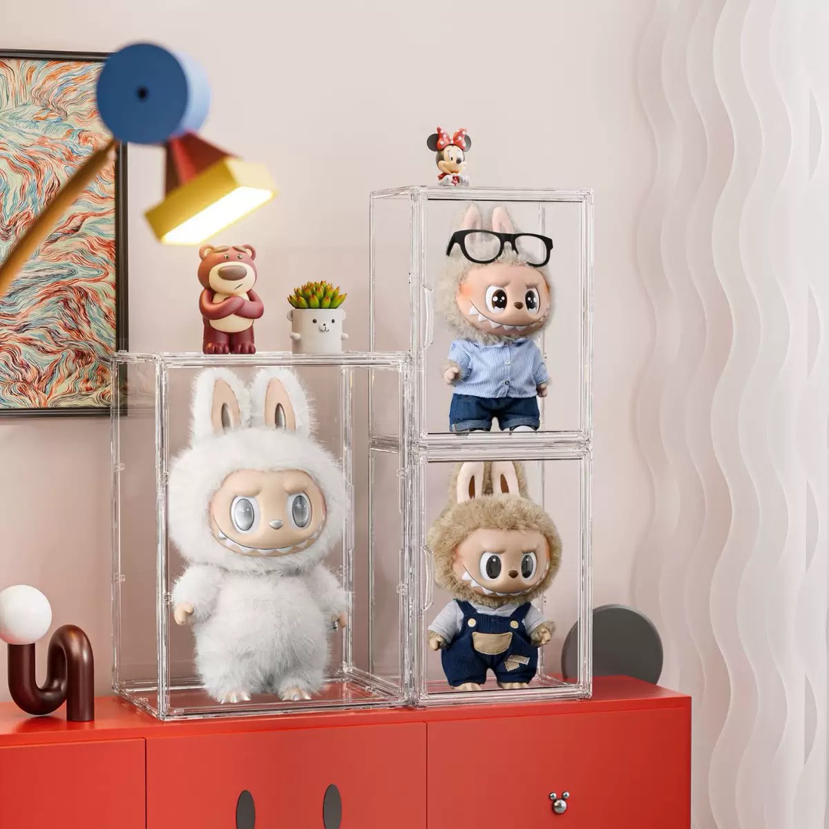 大首领高透明手办展示盒收纳泡泡玛特阴晴大天使Zimomo公仔收纳盒