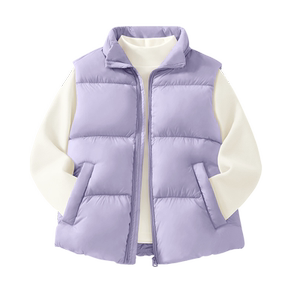 拉夏贝尔儿童羽绒马甲2024新款冬季三防保暖厚童装90鸭绒女童冬装