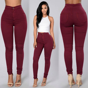 2024Fashion elastic jeans women leggings ladies jeans pants